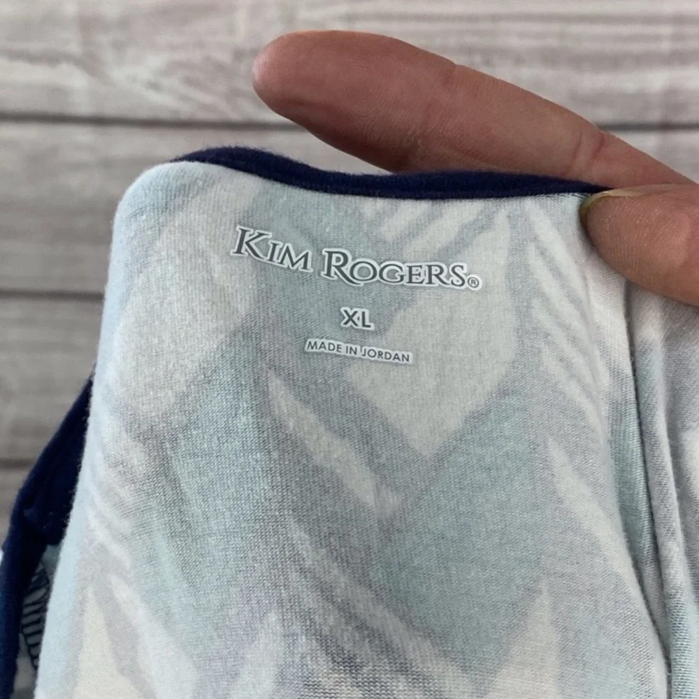 Kim Rogers Teal, Navy and White Geometric Pullover Tunic - Picture 8 of 8